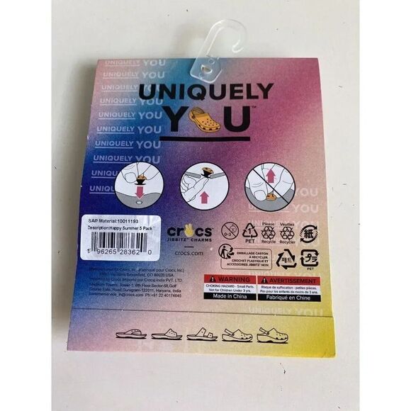 5 Pk Crocs Jibbitz Happy Summer Popsicle Coconut Peace Sign Pineapple Sunglasses - Picture 6 of 9